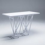 Designertisch STEVY - Stehtisch - Weiß