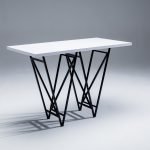 Designertisch STEVY - Stehtisch - Weiß, schwarz