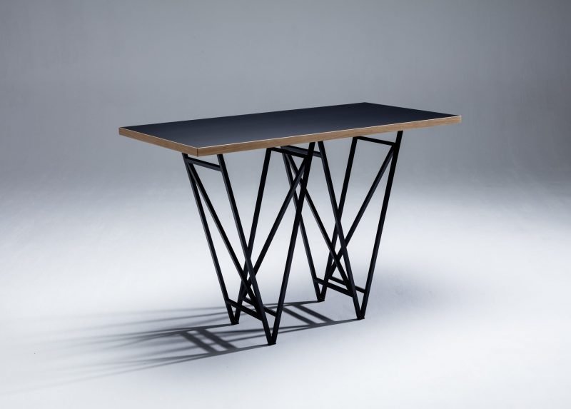 Designertisch STEVY - Stehtisch - Schwarz/Eiche