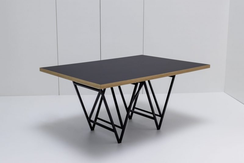 Designertisch STEVY - Schwarz/Eiche