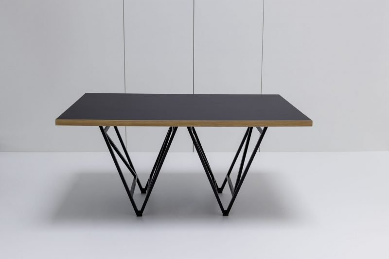 Designertisch STEVY - Schwarz/Eiche