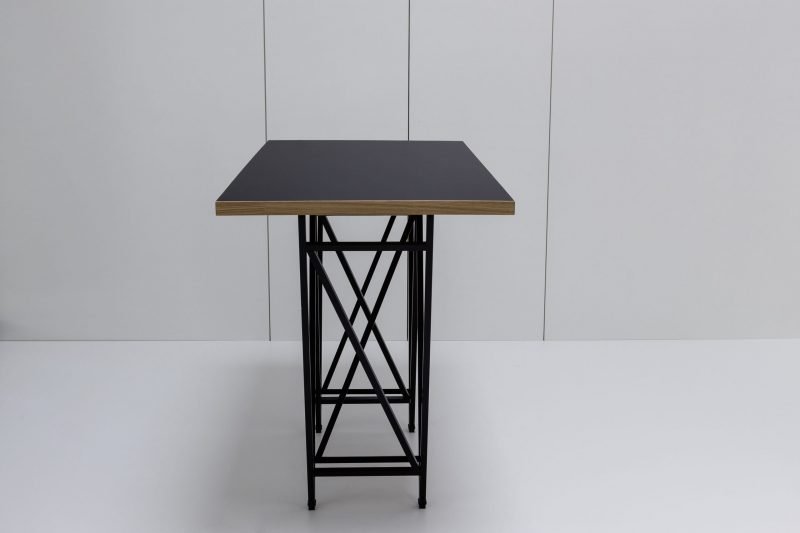 Designertisch STEVY - Stehtisch - Schwarz/Eiche