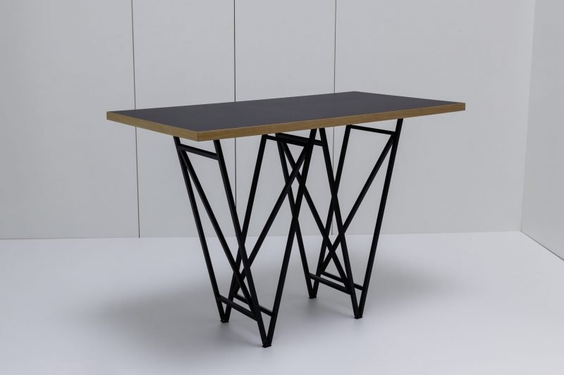 Designertisch STEVY - Stehtisch - Schwarz/Eiche