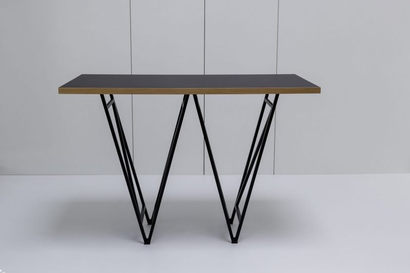 Designertisch STEVY - Stehtisch - Schwarz/Eiche